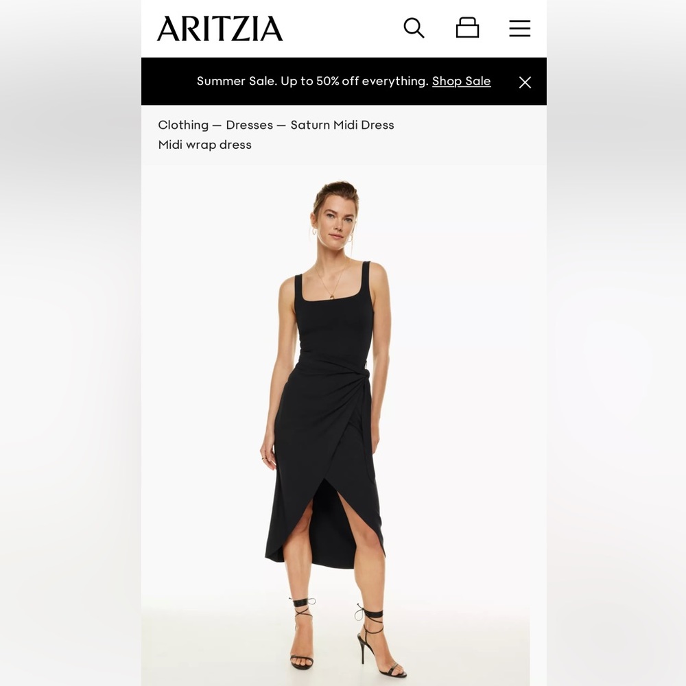 Black Aritzia Wrap Dress